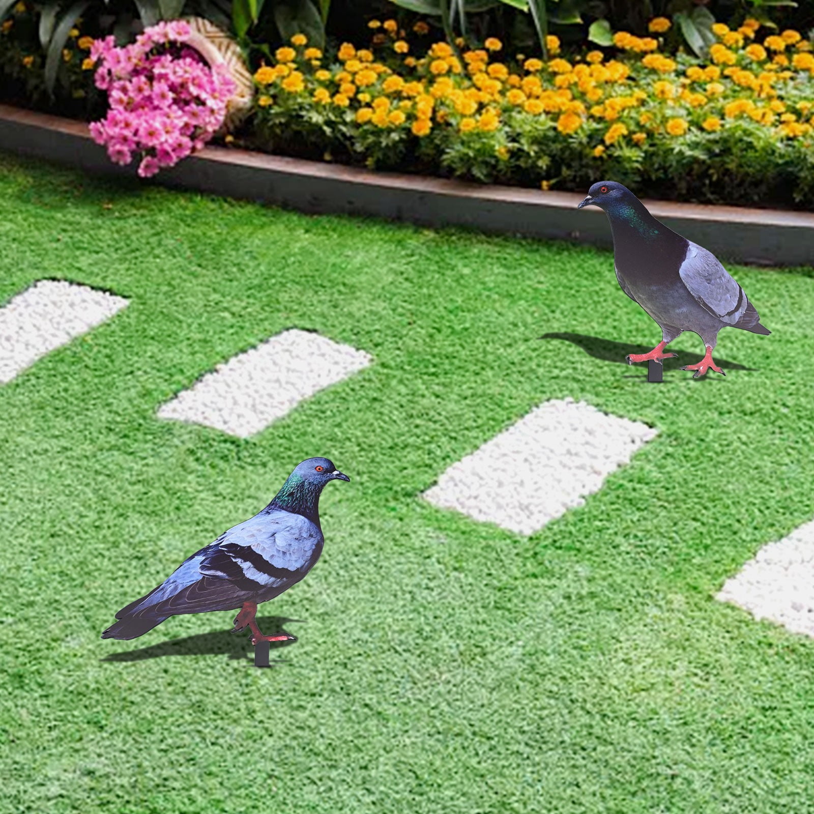KDJ 2D Acrylic Garden Pigeon Statue Wild Pigeon Sculpture Yard Decor Farm Card - for Home Decor