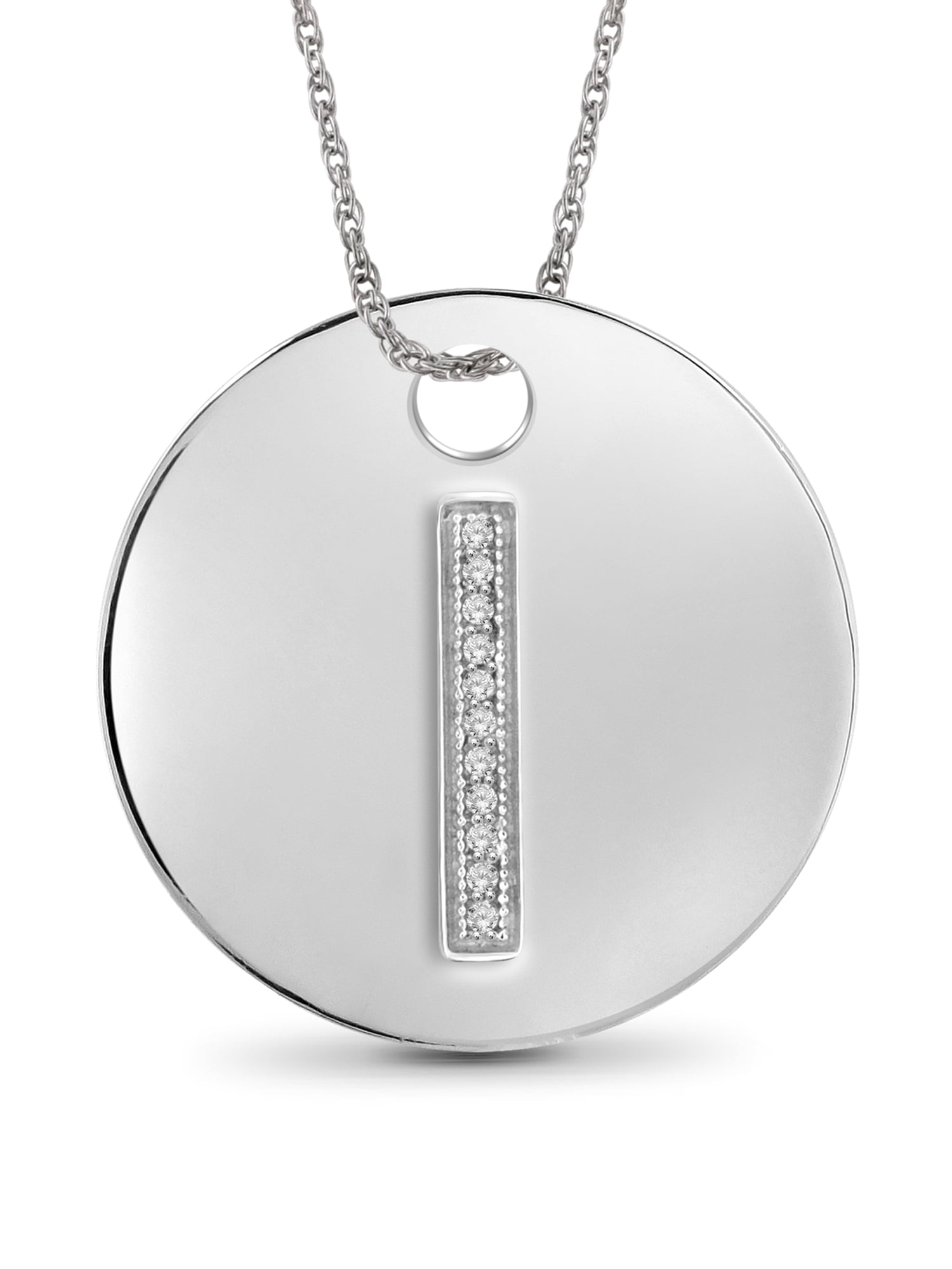 Accent White Diamond Initial Letter Pendant for Women