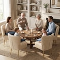thumbnail image 3 of RESTWORLD Faux Leather Accent Chair, Modern Upholstered Side Chair with Gold Metal Legs for Living Room & Bedroom,Light Beige, 3 of 11