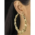 thumbnail image 3 of PalmBeach Jewelry 3 Pair Bamboo Style Hoop Earrings Set in Yellow Goldtone (2 1/3", 2 1/2", 2 7/8"), 3 of 6