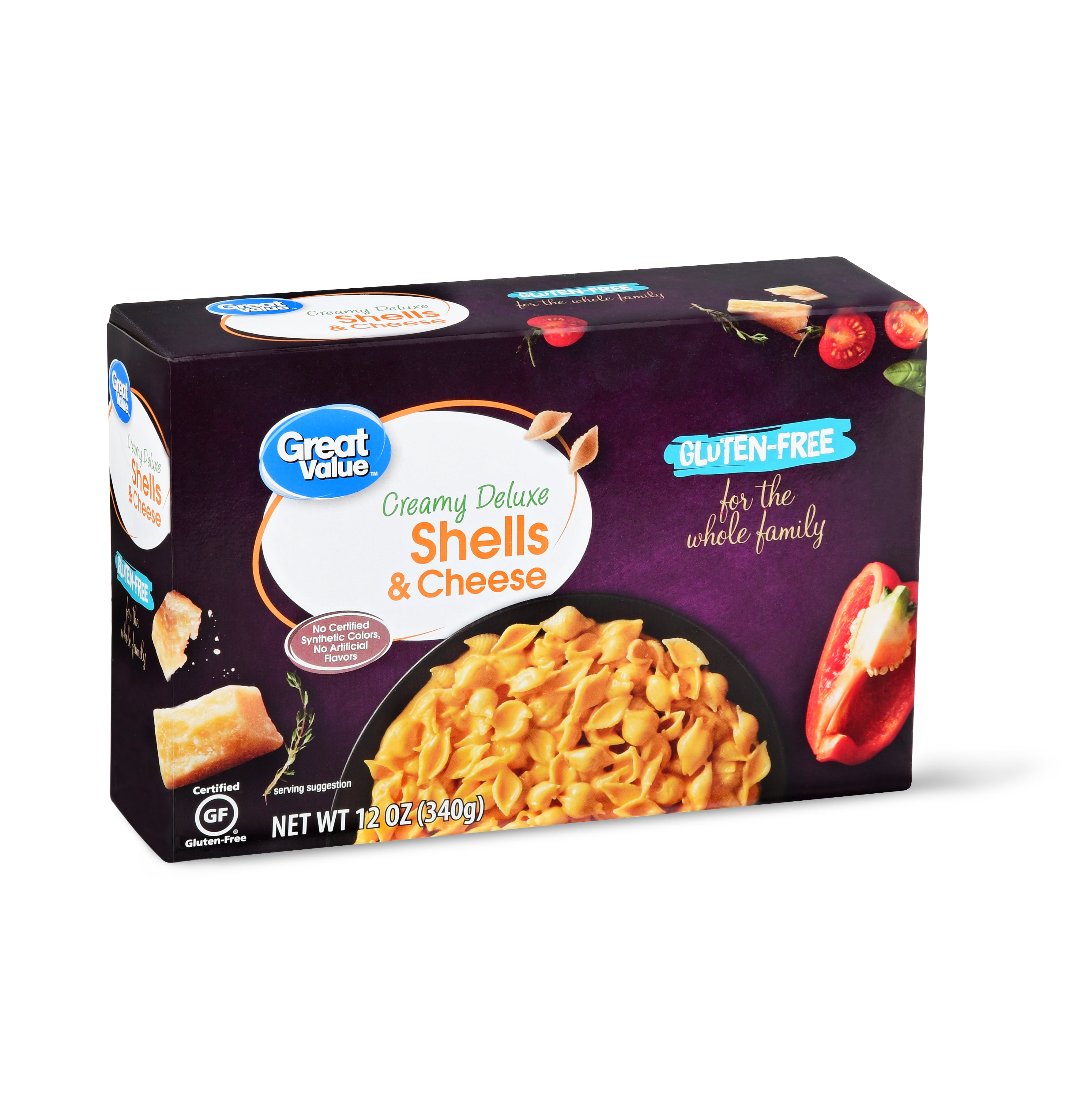 Great Value Gluten Free Creamy Deluxe Shells Cheese 12 Oz Walmart Com Walmart Com