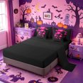 thumbnail image 3 of Homewish Neon Dark Halloween Skull 7-Piece Twin Bedding,Pink Lightning Crack Pattern Bedding Comforter Set,Black Hot Pink,Black Reversible, 3 of 8