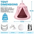 thumbnail image 6 of X-Shaped Hammock Chair Stand with Swing Chair, Hanging Tree Tent with Swing Stand for Indoor Outdoor, 330lbs Weight Capacity, Pink, 6 of 8