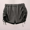 thumbnail image 2 of Prolriy Gym Shorts Women, High Waisted Loose and Casual Black Drawstring Sporty Shorts Summer Korean Style Wide Leg Pants Suitable for Wearing Outside Women's Shorts Dark Gray L, 2 of 7