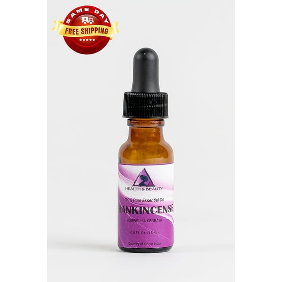 FRANKINCENSE / OLIBANUM ESSENTIAL OIL ORGANIC GLASS DROPPER PURE 0.5 OZ, 15 ml