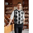 thumbnail image 2 of Coshow Men's Knitted Pullover Vest Sleeveless Pullover Slim Fit V Neck Diamond Vest, 2 of 5