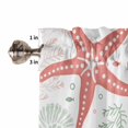 thumbnail image 5 of Tier Curtains 45 Inches Long, Red Sage Green Starfish Coastal Window Treatment Curtain Drapes, Beach Nautical Coral Sea Window Half Privacy Curtains for Bedroom Bathroom, 42"x45", 2 Panels, 5 of 7