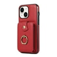 thumbnail image 2 of for iPhone 13 Case, Elegant Minimalist Wallet Case with Ring Kickstand and Shoulder Strap, Shockproof Stylish Protective Durable PU Leather Cover for iPhone 13, Red, 2 of 8