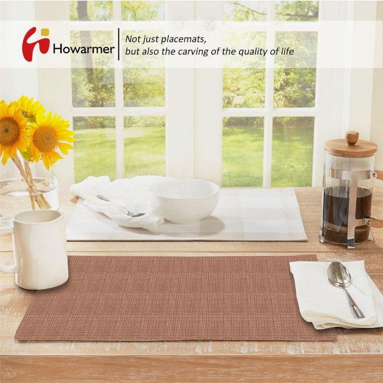 4/8x Washable Clear Placemats Heat Resistant Dining Non-Slip Table Mats  16x12