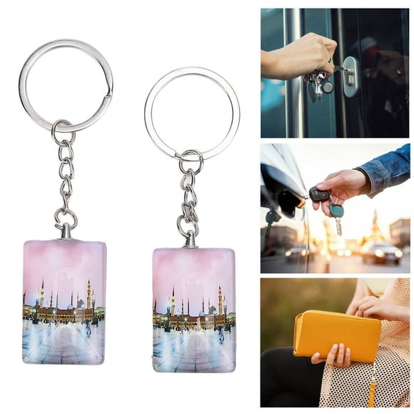 Souvenir Keychain, 2 Pcs Versatile Double Sided Souvenir Key Chain for Backpack
