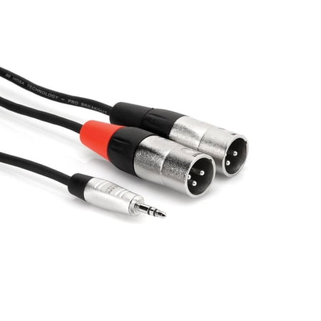 UPC: 0728736058316 | 3  REAN 3.5mm TRS to Dual XLR3M 24 AWG Pro Stereo Breakout Cable