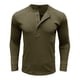 thumbnail image 4 of Camiseta de manga larga con solapa y rayas de color liso para hombre, ideal para otoño e invierno - Prenda informal oversize de poliéster, 4 of 7