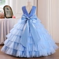 thumbnail image 2 of XXWXYD Sequin Flower Girl Dresses Wedding 𝖱uffles Sleeves Pageant Puffy Tulle Prom Gown Bridesmaid Princess Ball Gown Par𝗍y Dress First Comunion Christening 𝖱uffled Sleeve Flower Girl, 2 of 7