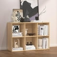 thumbnail image 4 of Wooden 6 Cube Storage Organizer with Closed Back Panel,White Cube Shelf Cubby Storage Organizer with Compartments for Living,Bookshelf,Storage Organizers Easy to Install (Oak, 6 Cube), 4 of 13
