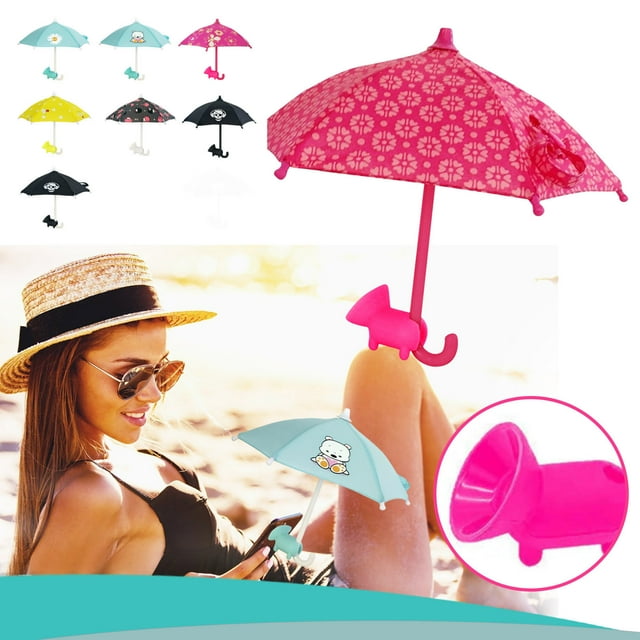 Support de Téléphone Parapluie avec Pare-Soleil - Support de Téléphone Réglable pour Photos en Plein Air, Plage et Voyage - Protection Solaire Portable Compacte pour Téléphone Intelligent