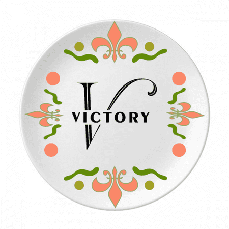 

Letter Expression Victory Flower Ceramics Plate Tableware Dinner Dish