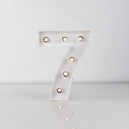 Lighted Metal Numbers Fantado Marquee Light Number '7' LED Metal Sign (8 Inch, Battery Operated) by PaperLanternStore ()