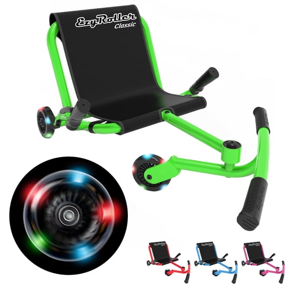 EzyRoller Lights Up Unisex Kid 4  Years Push & Pedal Ride-On, Green