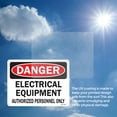 thumbnail image 6 of Electrical equipment authorizred OSHA Caution Rigid Plastic Sign 18 Inch x 12 Inch - 5 Pack, 6 of 8