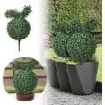 thumbnail image 1 of Topiario de conejo, 23.6 pulgadas, verde, con forma de conejo, planta de conejo de Pascua artificial, topiario de boj, cedro artificial en maceta con estaca., 1 of 7