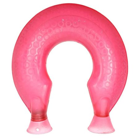 1400ML Winter Soft Thicken Neck & Shoulder Fleece Warmer Transparent Hot Water Bag U-Shape Hot Water Bottle Stress Pain Reliever Warm PINK