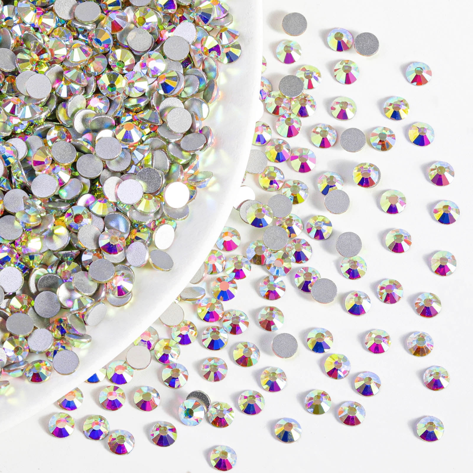 Beadsland Flatback Clear Rhinestones Bulk for Nail Art, 14400pcs, Crystal, SS10, 2.7-2.9mm