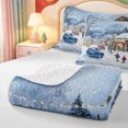 thumbnail image 4 of Manfei Christmas Happy Holiday Bed Spread Queen,Snowy Winter Snow Queen Coverlet Set,3-Piece,1 Quilt and 2 Pillowcases, 4 of 7