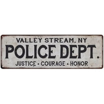 VALLEY STREAM, NY POLICE DEPT. Home Decor Metal Sign Gift 6x18 206180012989