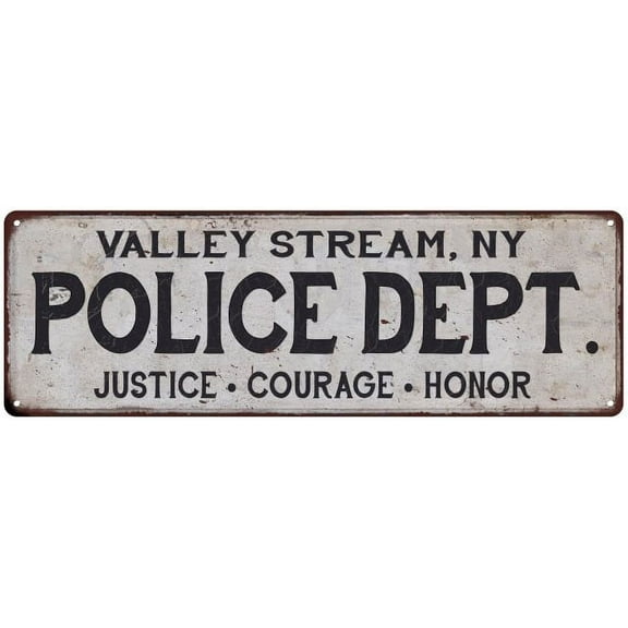 VALLEY STREAM, NY POLICE DEPT. Home Decor Metal Sign Gift 6x18 206180012989