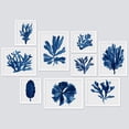 thumbnail image 2 of PixonSign Framed Canvas Print Wall Art Set - Navy Blue Watercolor Ocean Coral Posters - Collage Gallery Set of 9 Ocean Wildlife Abstract Geometric Illustrations Wall Décor for Home - White, 2 of 5