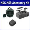 Panasonic HDC-HS9 Camcorder Accessory Kit includes: SDM-130 Charger, SDC-27 Case, SDVWVBG130 Battery