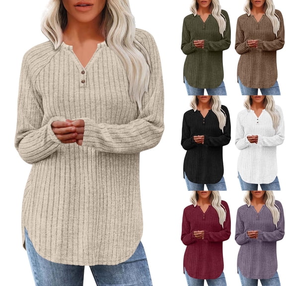Bovxnpu Fall Winter Plus Size Tops for Women, Womens Long Sleeve Shirt Tops Loose Casual Fall Thick T Shirts Winter Outs Trendy Clothes
