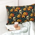 thumbnail image 4 of Cauagu Halloween Skull Print Pillow Covers with Envelope Closure,1PC Pillow Cases Decorative Pillow Case for Bed & Couch, Pillows Not Included-14"x20", 4 of 6