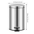 thumbnail image 5 of Kitchen Trash Can, Stainless Steel Step-On Garbage Can with Lid, Tall Kitchen & Bathroom Trash Can, Small Office Waste Bin - Xuniizn, 5 of 7