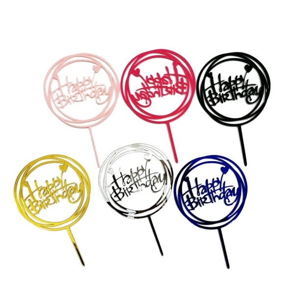 CIMAXIC birthday 3pcs Happy Birthday Cake Topper Cake Decorations Party Supplies (Random Color),6.69"X4.33"X0.12"