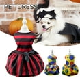 thumbnail image 3 of Travelwant Halloween Lightweight Velvet Clothes Dog Costume Puppy Dress Doggie Party Girl One Piece with Bowknot Holiday Cat Outfits Black Medium, 3 of 8