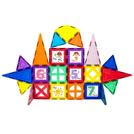 UPC: 0817338021986 | PicassoTiles 42 Pieces Magnetic Building Blocks Set with 10 Click-in Graphic Art Playset