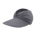 thumbnail image 3 of Womens Hollow Top Visor Wide Large Brim UV 50+ Protection for Women Lightweight Pleated Summer Beach Sports Pony Tail Sunblock Cap Hat, 3 of 6