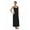 Black, variant on Sheer Fabric Gown with Angle-Cut Lace Bodice and Matching Thong