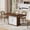 Walnut, variant on Vividwood Modern Dining Table for 4-6 People, 63-Inch Square Dining Room Table with Wooden Pedestal Base and Storage, Black Kitchen Table for Dining Room, Kitchen, or Living Room (Table Only)