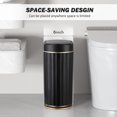 thumbnail image 5 of Black Bathroom Trash Can with Lid - ELPEHCO 2 Gallon Sensor Trash Bin, Automatic Narrow Garbage Can, Waterproof Smart Trash Can, Slim Motion Sensor Waste Bins for Bathroom, Living Room, Office, 5 of 16