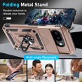 thumbnail image 2 of KOMI Case Compatible with Google Pixel 9A Built in Slide Camera Lens Cover+Screen Protector+Finger Ring Holder Kickstand,Heavy Duty Shockproof Full Body Protective Phone Cover, Rose Gold, 2 of 5