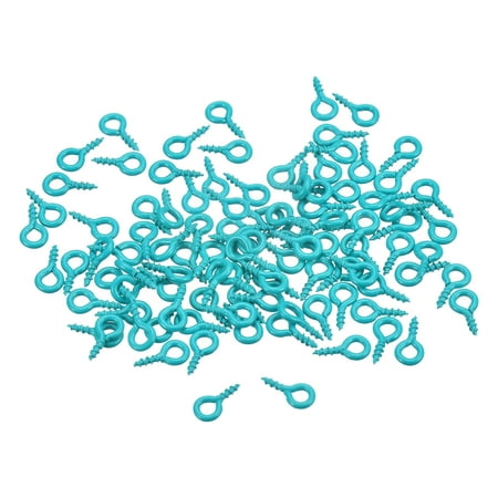 

300 Pack Small Screw Eye Hooks Mini Eyelets Screws 4x8x1mm Blue
