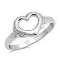 thumbnail image 1 of High Polish Heart Promise Ring .925 Sterling Silver Band Jewelry Female Male Unisex Size 6, 1 of 4