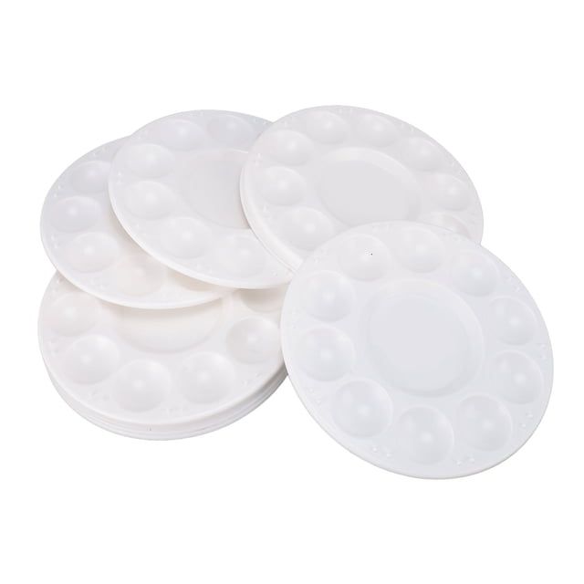 Paint Tray, Round Plastic Paint Pallet 10 Wells Easy To Clean for Painters