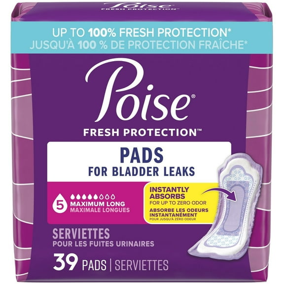 Serviettes d’incontinence Poise pour femmes, degré d’absorption absorption maximale