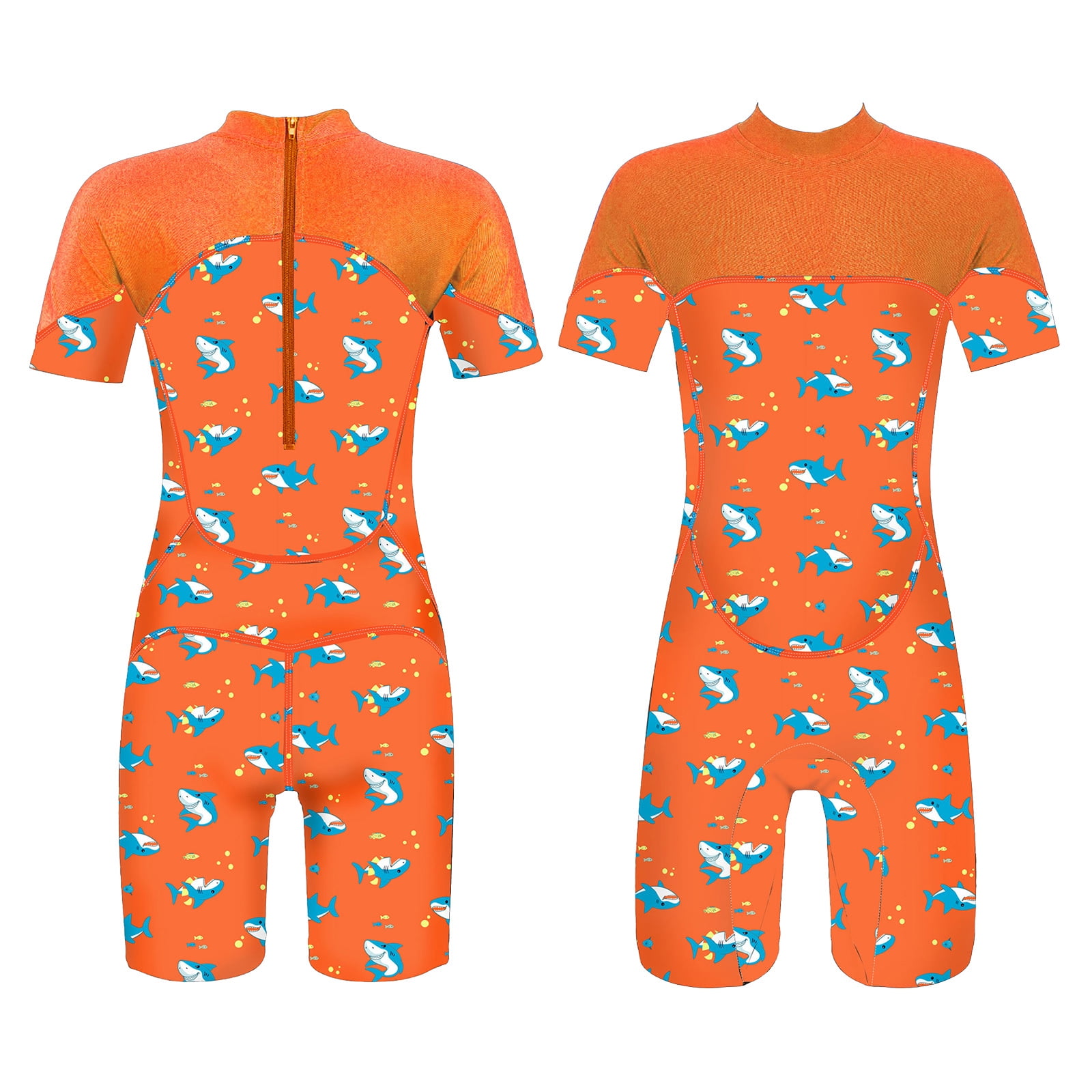 BULLPIANO Boys Toddlers Kids Swimsuit One Piece With Sun Hat Rash Guard Zipper Bathing Surfing Swimwear Upf 50