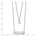 thumbnail image 3 of Stainless Steel Cable Fancy Necklace Chain Chisel Polished Heart and Bar Multi Strand 15.5 inch with a 1.5 Extension 17 mm, 3 of 3