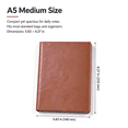 thumbnail image 3 of Dmuso Journal Notebook, Leather Hardcover Notebook, A5 Medium Size Journal Notebooks for Women & Men, Journaling, Writing, Work & Office Supplies, 3 of 7