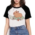 thumbnail image 2 of Camiseta de capibara para mujer, camisetas Kawaii, camiseta divertida de Capibara, camisetas Harajuku, ropa femenina, moda kawaii Y2k 90s, 2 of 5